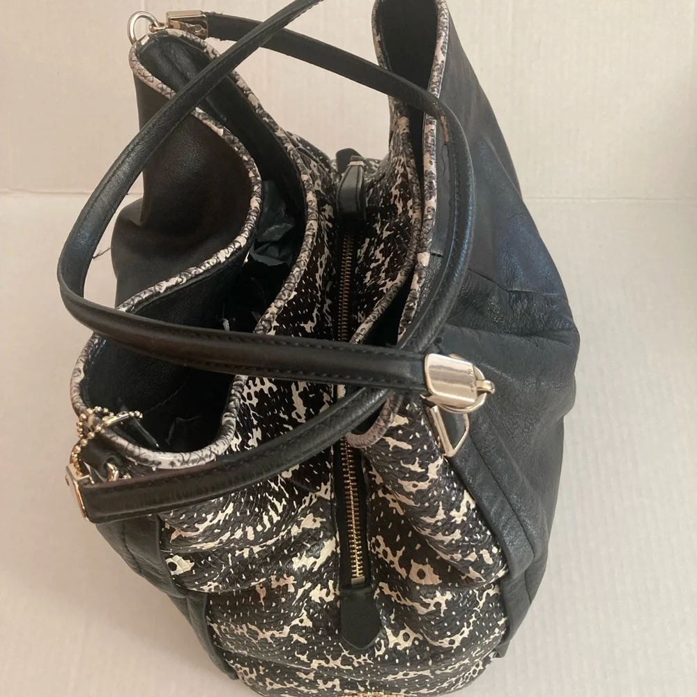 Coach Black Satchel with Piton Trim